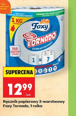 Ręcznik papierowy 3-warstwowy Foxy Tornado promocja w Biedronka