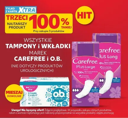 Wkładki higieniczne Carefree Plus Large promocja w Kaufland