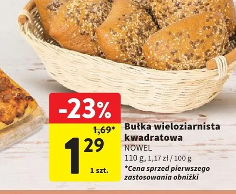 Bułka wieloziarnista kwadratowa NOWEL promocja w Intermarche