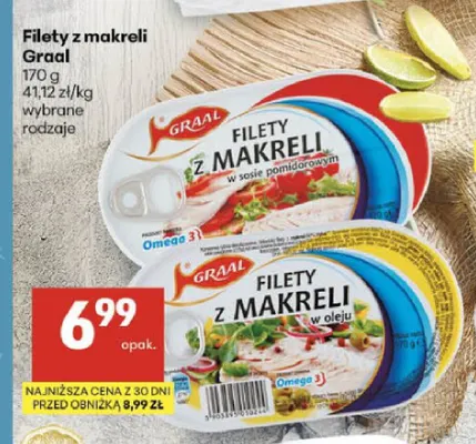 Filety z makreli w sosie pomidorowym Graal promocja w Delikatesy Centrum