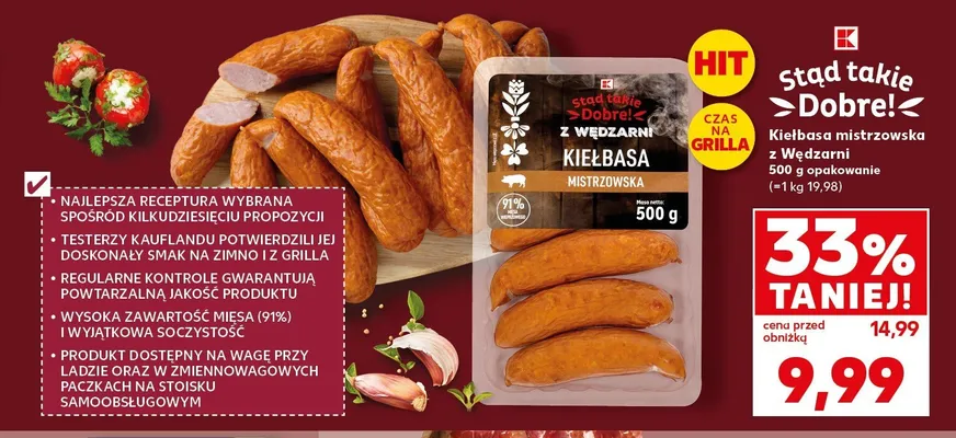 Kiełbasa mistrzowska z Wędzarni promocja w Kaufland