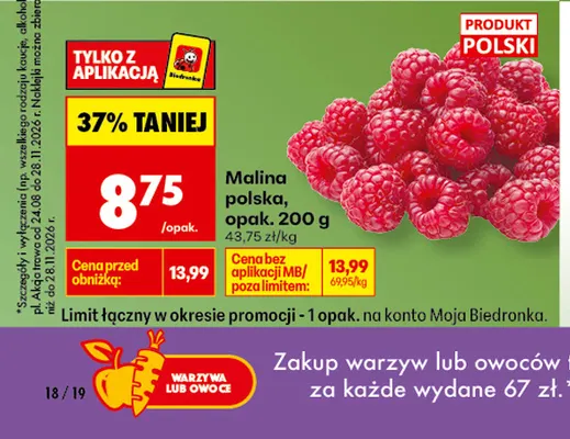 Malina polska promocja w Biedronka