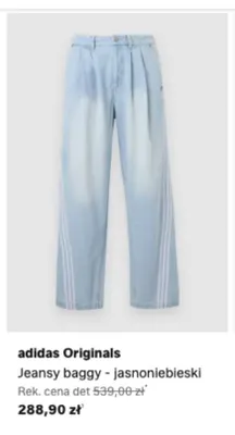 Jeansy baggy adidas Originals jasnoniebieskie promocja w Lounge by Zalando