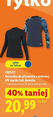 Koszulka do pływania z ochroną UV męska promocja w Lidl