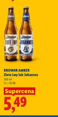 Piwo Johannes Browar Amber promocja w Lidl