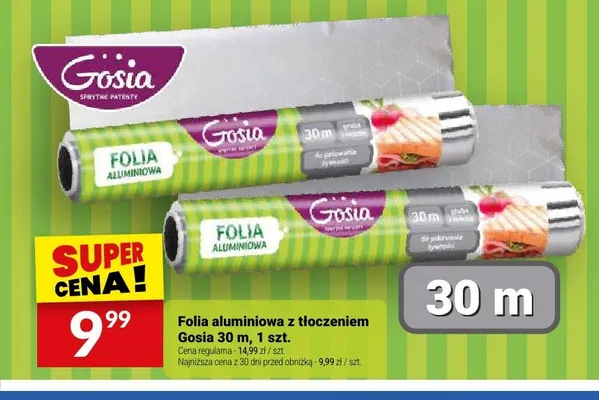 Folia aluminiowa z tłoczeniem Gosia 30 m promocja w Twój Market
