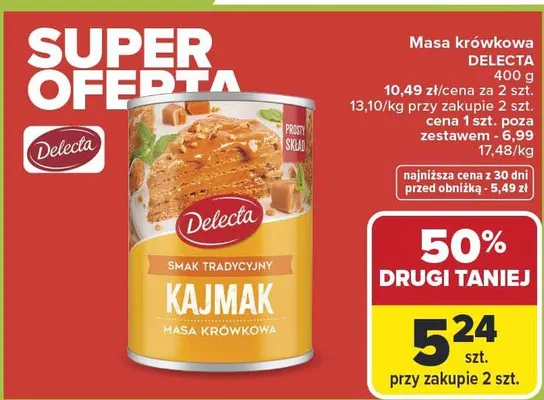 Masa krówkowa Kajmak smak tradycyjny promocja w Carrefour Market