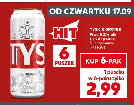 Piwo Tyskie Gronie 6-pak promocja w Kaufland