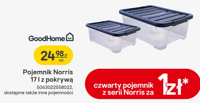 Pojemnik Norris 17 l z pokrywą promocja w Castorama
