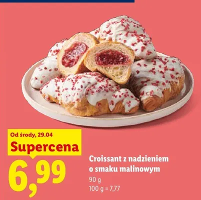 Croissant z nadzieniem o smaku malinowym Piekarnia Lidla promocja w Lidl