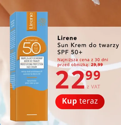 Krem do twarzy Lirene Sun SPF 50+ promocja w Poczta Polska