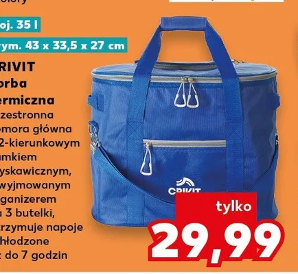 Torba termiczna Crivit 35l 43x33,5x27cm promocja w Kaufland