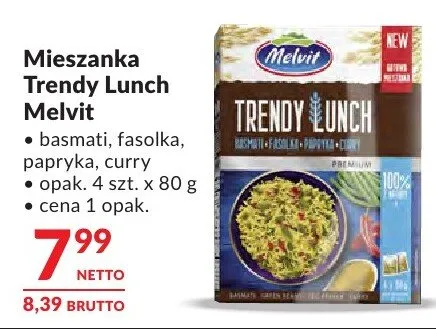 Mieszanka Trendy Lunch Melvit basmati, fasolka, papryka, curry promocja w Makro