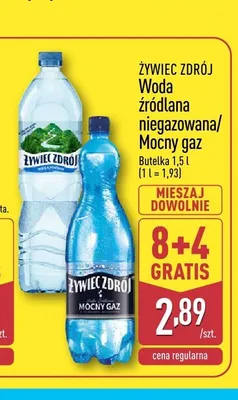Woda źródlana niegazowana Żywiec Zdrój promocja w Aldi