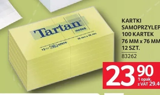 Kartki samoprzylepne Tartan 12-pak promocja w Selgros