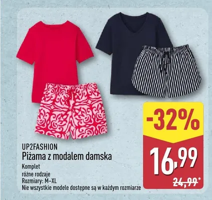 Piżama z modalem damska Up2fashion promocja w Aldi