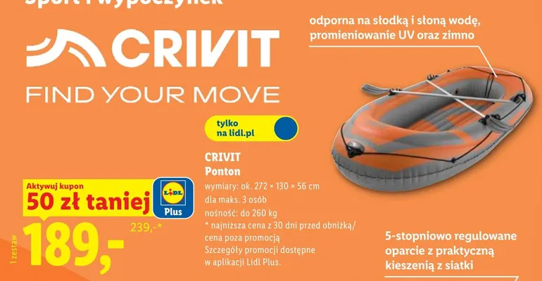Ponton CRIVIT promocja w Lidl