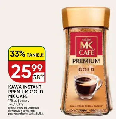 Kawa instant Premium Gold MK Café promocja w Chata Polska