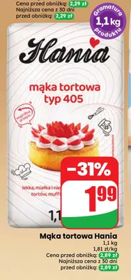 Mąka tortowa Hania promocja w Dino