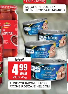 Tuńczyk kawałki w sosie własnym Helcom promocja w Bingo