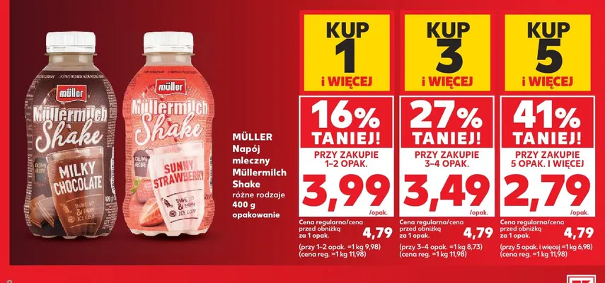 Napój mleczny Müllermilch Shake Sunny Strawberry Müller promocja w Kaufland