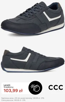 Sneakersy Lanetti promocja w CCC
