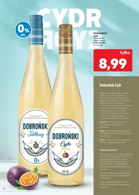 Cydr Dobroński Marakuja 4,5% promocja w Kaufland