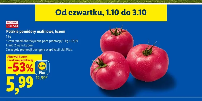 Polskie pomidory malinowe promocja w Lidl