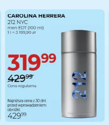 Woda toaletowa męska Carolina Herrera 212 NYC promocja w Drogerie Jawa