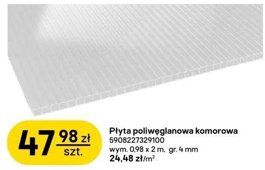 Płyta poliwęglanowa komorowa 5908227329100 promocja w Castorama