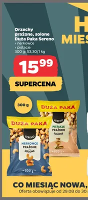 Orzechy prażone solone pistacje Duża Paka Sereno promocja w Netto