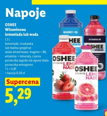 Woda witaminowa magnez + B6 Oshee promocja w Lidl