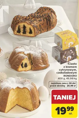 Ciasto z kremem cytrynowym, czekoladowym promocja w Carrefour