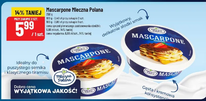 Mascarpone Mleczna promocja w POLOmarket