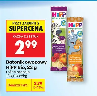 Batonik owocowy Bio różne rodzaje promocja w Biedronka