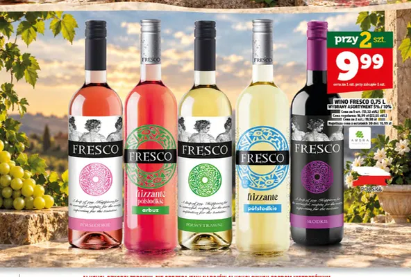 Wino różowe Fresco półsłodkie promocja w TOPAZ