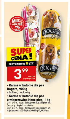 Karma w batonie dla psa z wieprzowiną Nasz Pies promocja w Twój Market