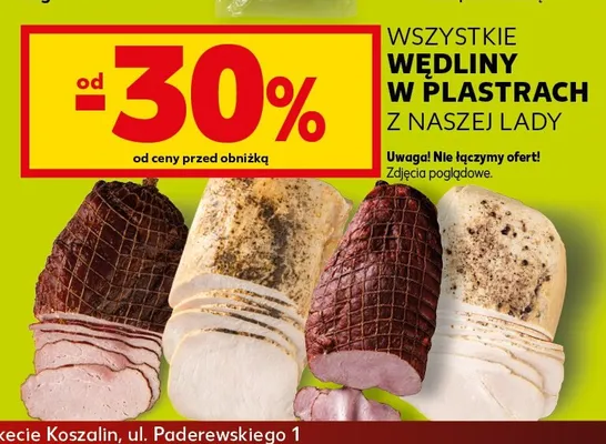 Wędliny w plastrach z naszej lady promocja w Kaufland
