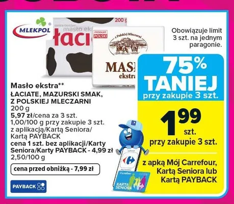 Masło ekstra promocja w Carrefour
