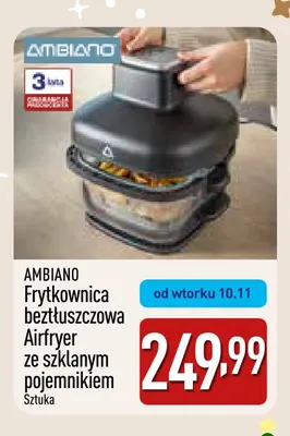 Frytkownica beztłuszczowa ze szklanym pojemnikiem Ambiano promocja w Aldi