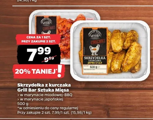Skrzydełka z kurczaka w marynacie japońskiej Grill Bar Sztuka Mięsa promocja w Netto