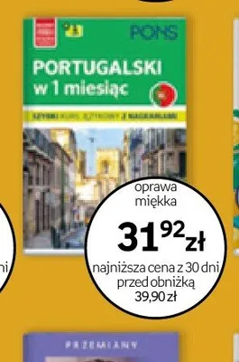 Książka PONS Portugalski w 1 miesiąc oprawa miękka promocja w Empik
