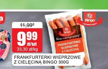 Frankfurterki wieprzowe z cielęciną Bingo promocja w Bingo