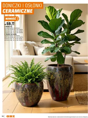 Doniczka Fuji ceramika trawiona ze szkliwem promocja w OBI