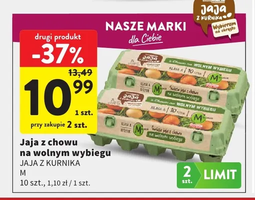 Jajka kurze z chowu na wolnym wybiegu M z Kurnika promocja w Intermarche