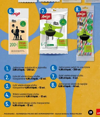 Patyki do szaszłyków jednorazowe promocja w POLOmarket