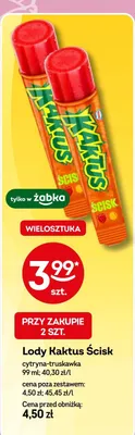 Lody Kaktus Ścisk cytryna-truskawka promocja w Żabka