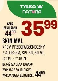 Krem przeciwsłoneczny z aloesem SPF 50 promocja w Drogerie Natura