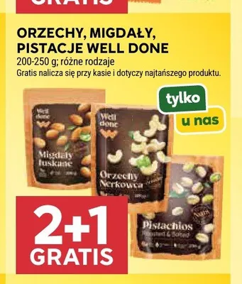Migdały łuskane Well Done promocja w Stokrotka