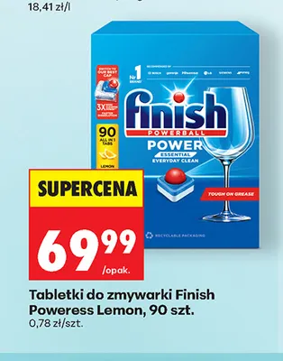 Tabletki do zmywarki Finish Poweress Lemon promocja w Biedronka